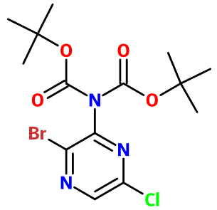 (image for) MC085129 tert-Butyl N-(3-bromo-6-chloropyrazin-2-yl)-N-[(tert-butoxy)carbonyl]carbamate
